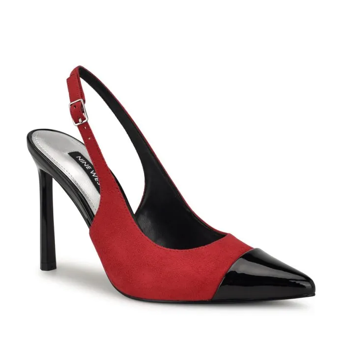 Fabele Pointy Toe Slingback Pumps Red Women Nine West Heels Fabele Pointy Toe Slingback Pumps Red Women Nine West Heels