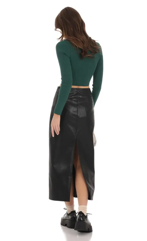 Faux Leather Maxi Skirt Black Women LUCY IN THE SKY Skirts Faux Leather Maxi Skirt Black Women LUCY IN THE SKY Skirts