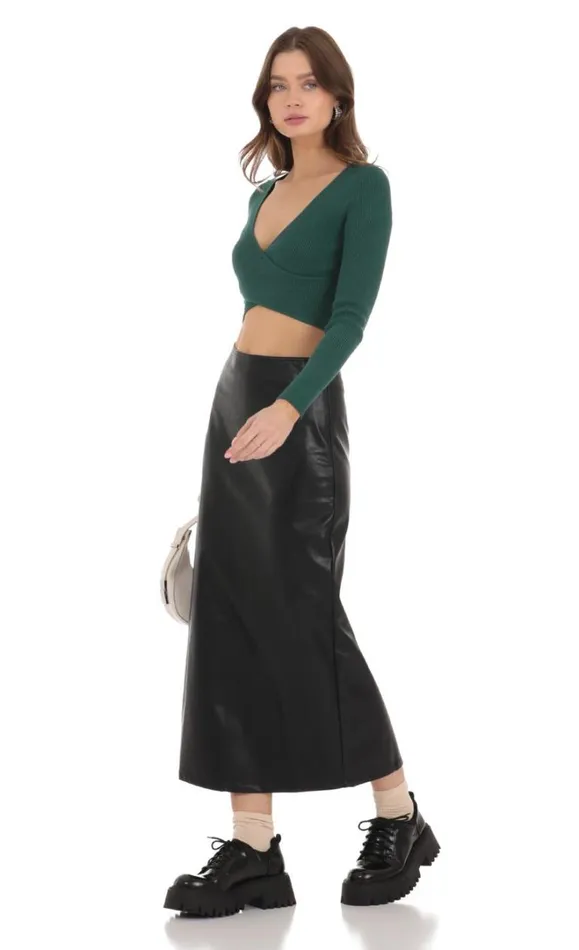Faux Leather Maxi Skirt Black Women LUCY IN THE SKY Skirts Faux Leather Maxi Skirt Black Women LUCY IN THE SKY Skirts