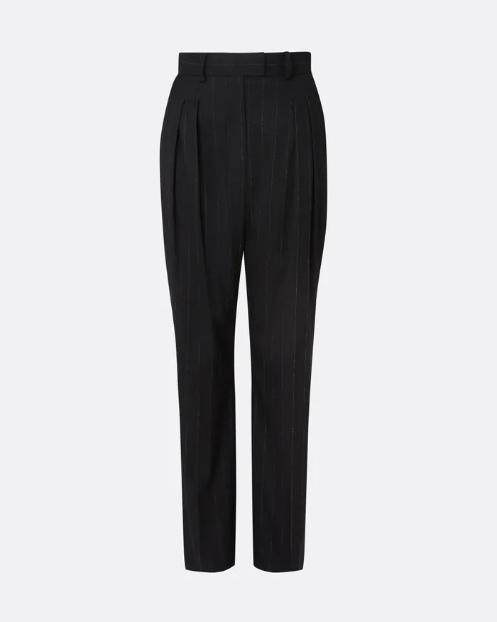 Ferna Black Pinstripe Trousers Black Women Trousers Safiyaa