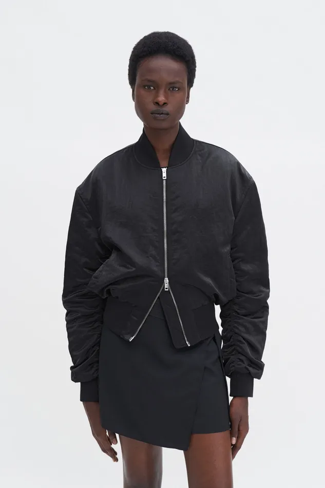 filippak Coats and Jackets Women Nylon Zip Jacket Black