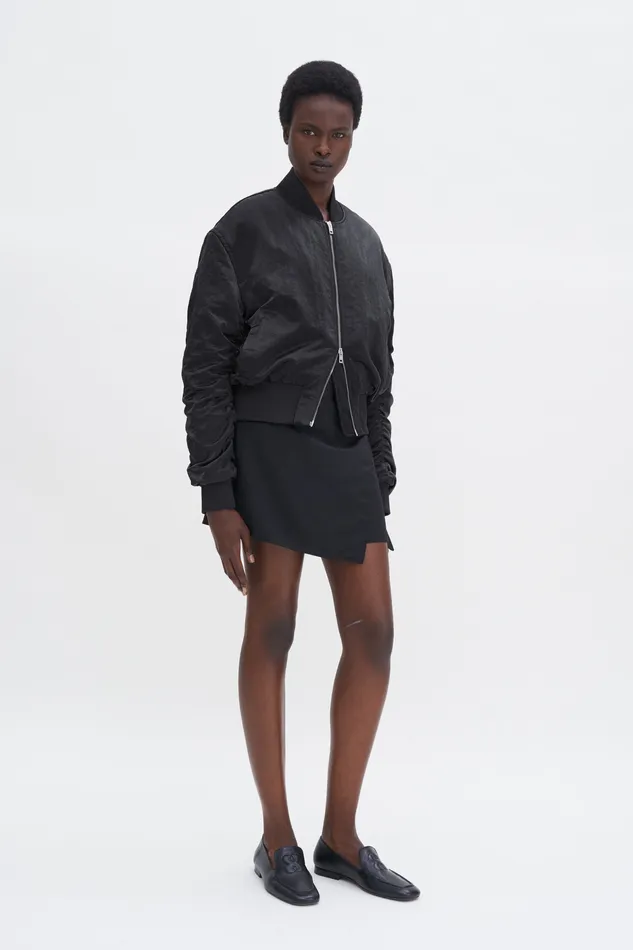 filippak Coats and Jackets Women Nylon Zip Jacket Black