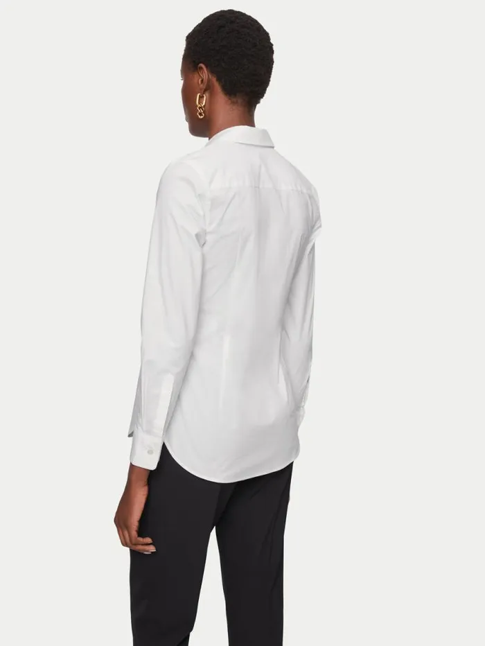 Fitted Cotton Shirt White Women Jigsaw Shirts and Tops