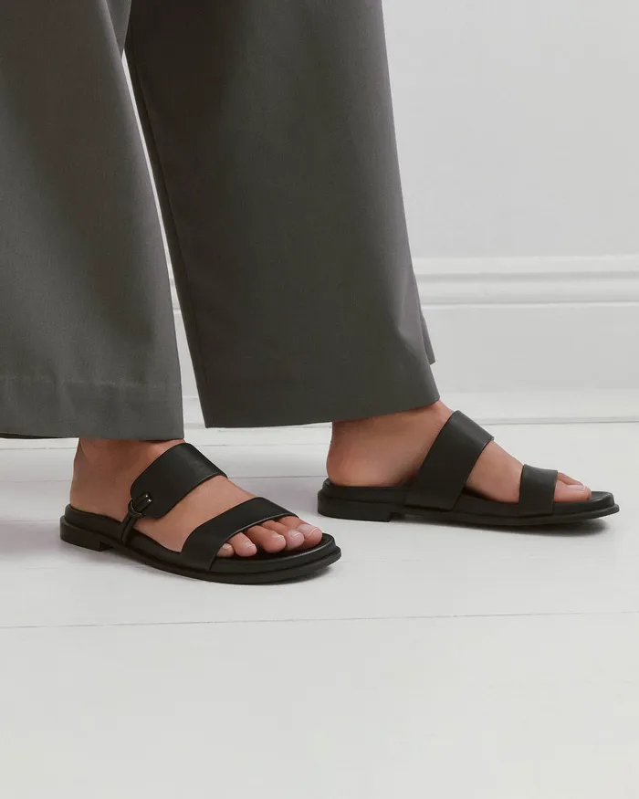 FLAT SANDALS Hayes flat sandals black leather 8211 jomercer Women FLAT SANDALS Hayes flat sandals black leather 8211 jomercer Women