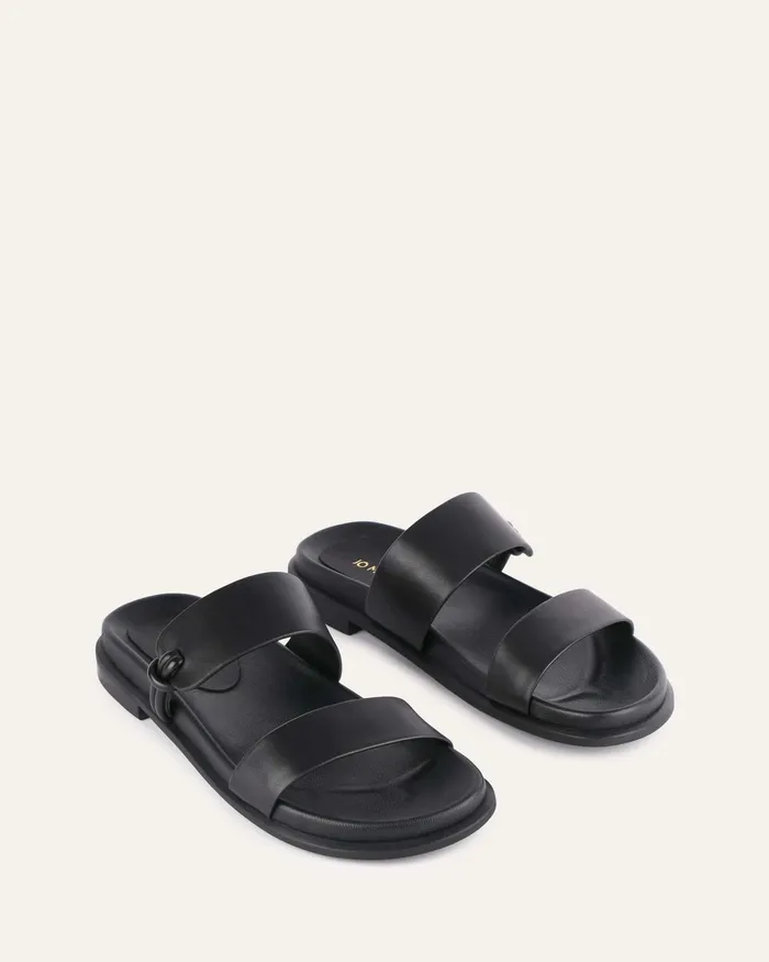 FLAT SANDALS Hayes flat sandals black leather 8211 jomercer Women FLAT SANDALS Hayes flat sandals black leather 8211 jomercer Women