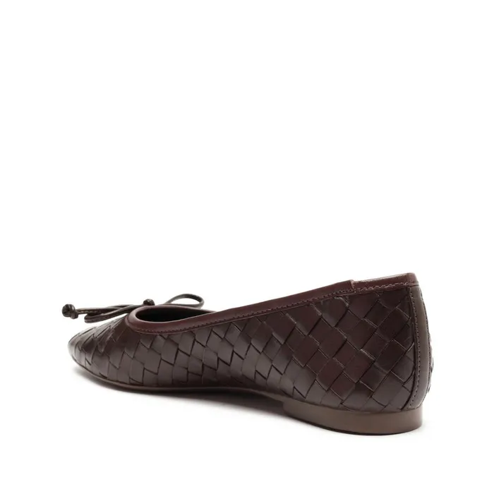 Flats Arissa Woven Leather Flat Dark Chocolate Schutz Shoes Ballerinas