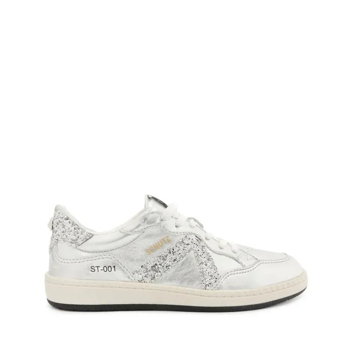 Flats ST001 Leather Sneaker Silver Schutz Shoes Sneakers