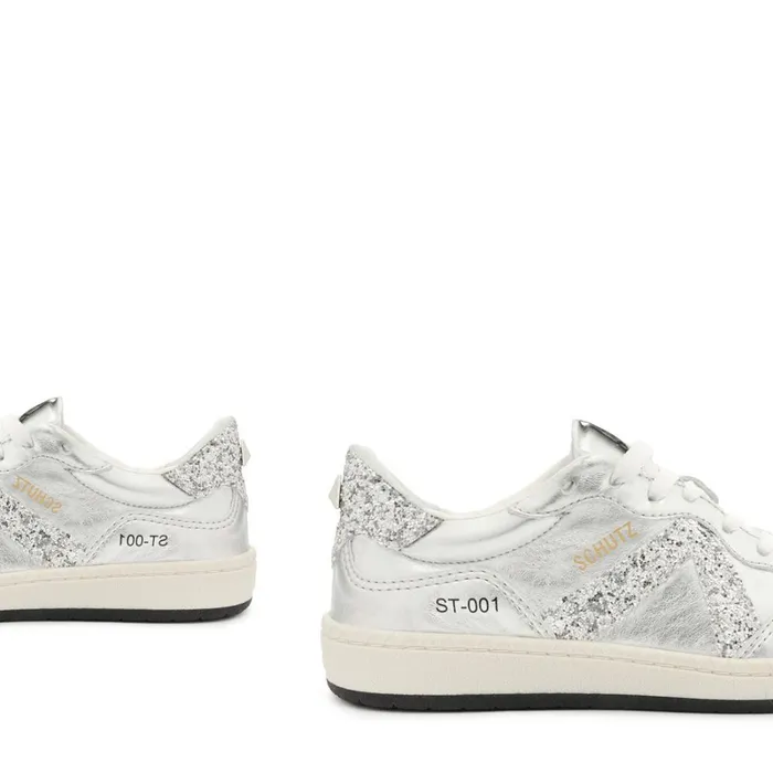 Flats ST001 Leather Sneaker Silver Schutz Shoes Sneakers