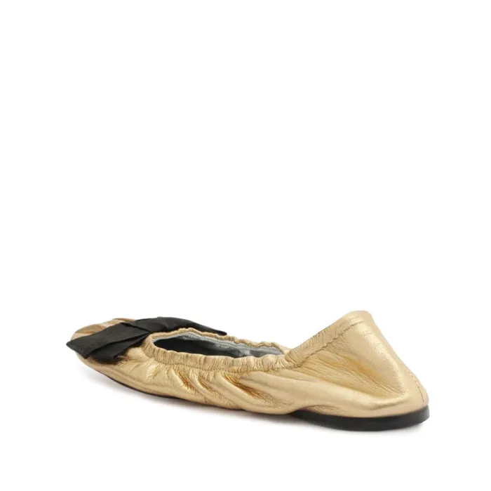 Flats Suzanne Leather Flat Gold Schutz Shoes Ballerinas