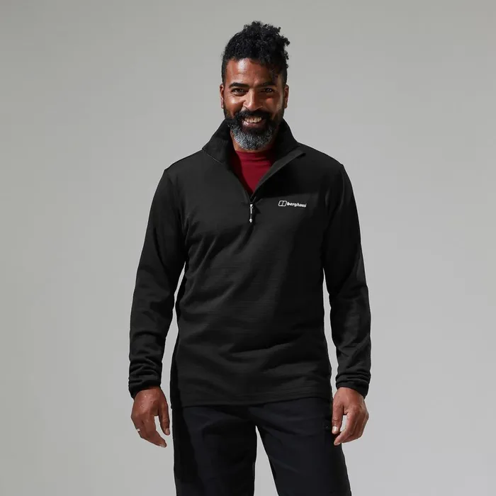Fleece Men Berghaus Keppla Half Zip Fleece 8211 Black