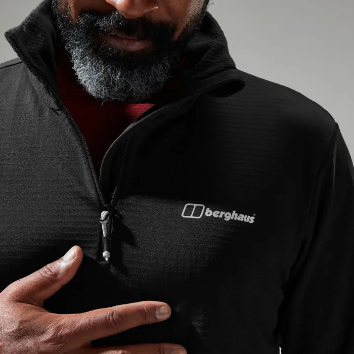 Fleece Men Berghaus Keppla Half Zip Fleece 8211 Black