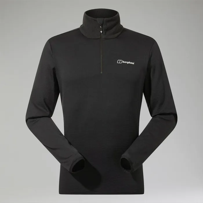Fleece Men Berghaus Keppla Half Zip Fleece 8211 Black