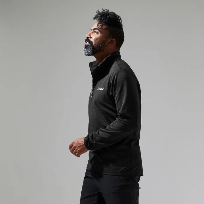 Fleece Men Berghaus Keppla Half Zip Fleece 8211 Black