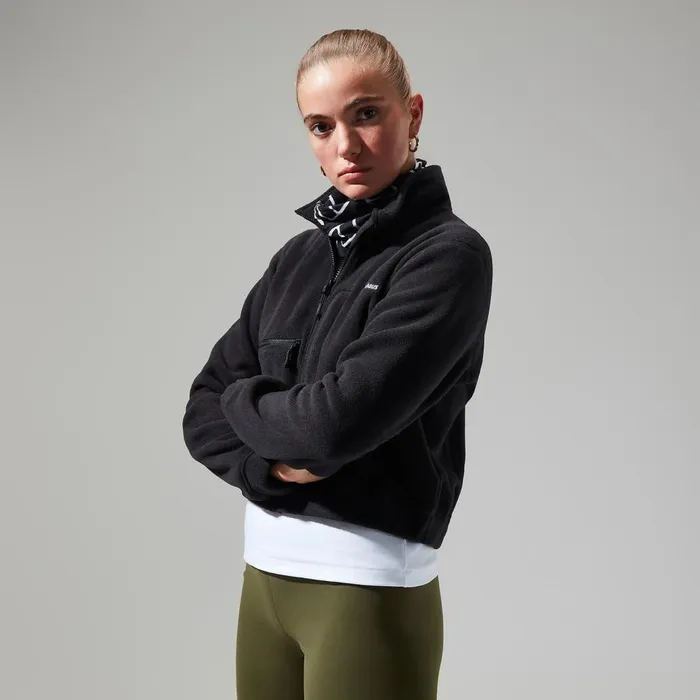 Fleece Women Berghaus Urban Cropped Coord Fleece Jacket 8211 Black