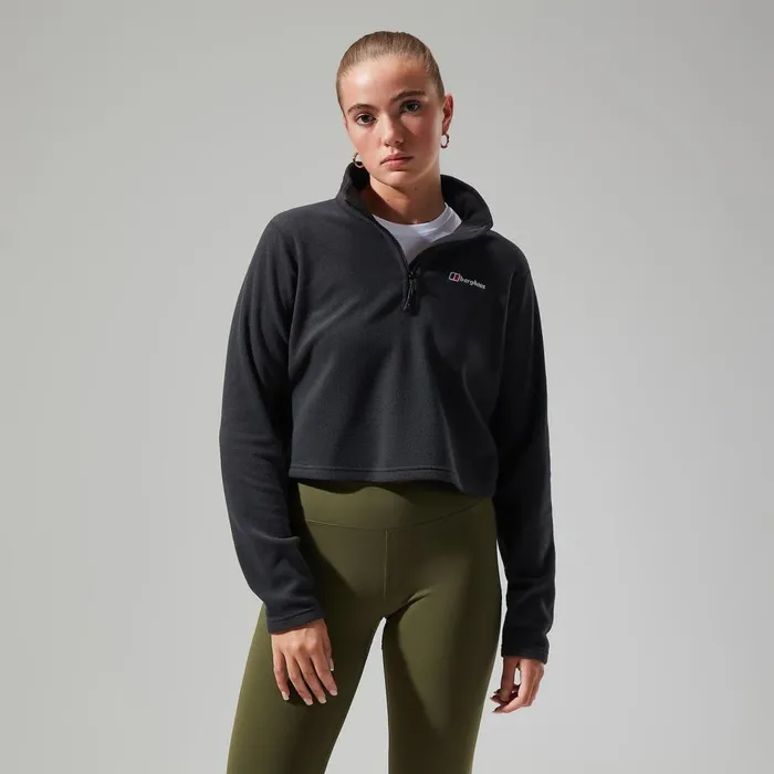 Fleece Women Berghaus Urban Prism Crop Half Zip 8211 Black
