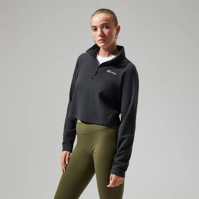 Fleece Women Berghaus Urban Prism Crop Half Zip 8211 Black