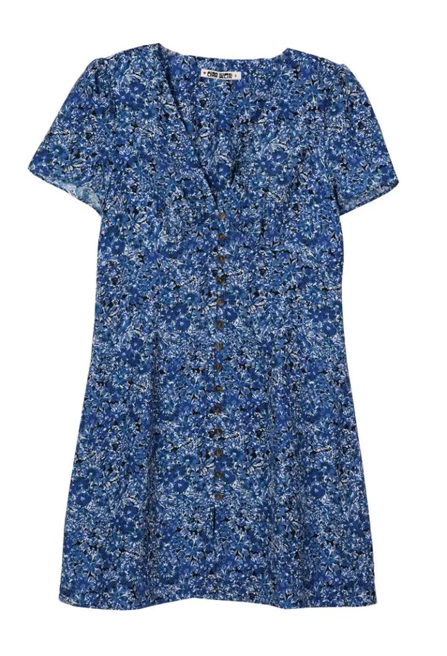 Fleurine Blue Print Satin Mini Dress Women Ciao Lucia Mini Dresses