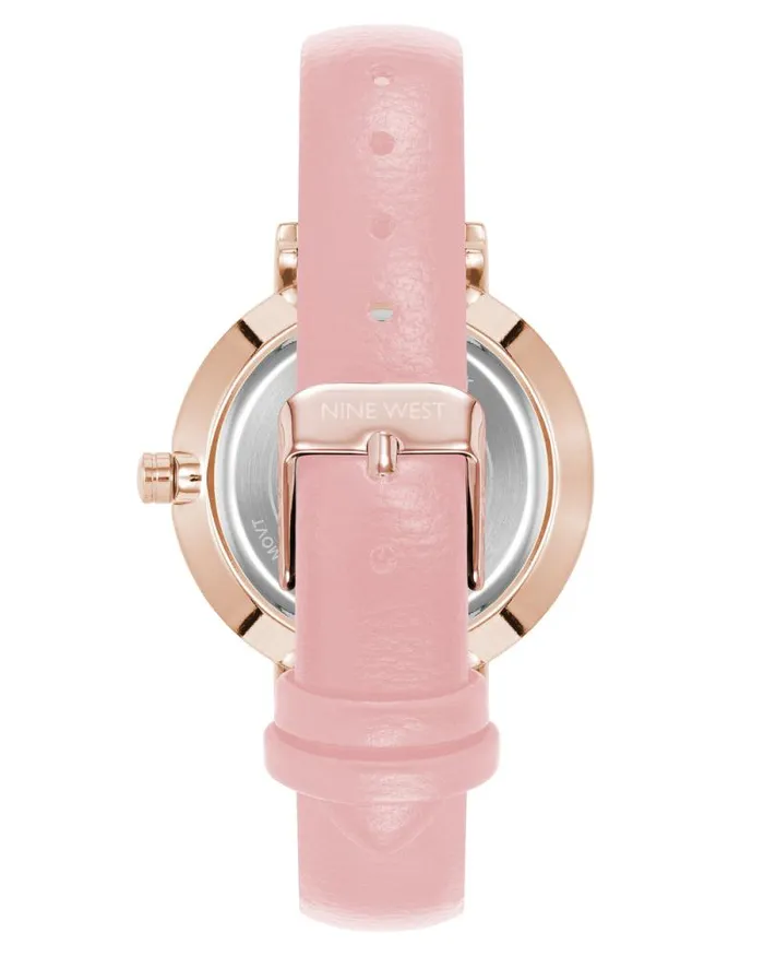 Floral Design Dial Strap Watch Pinkrose Gold Women Nine West Straps