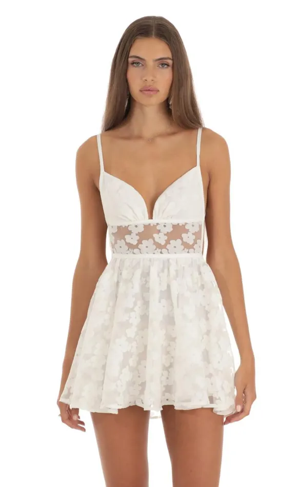 Floral Mini Dress White Women LUCY IN THE SKY Mini Dresses