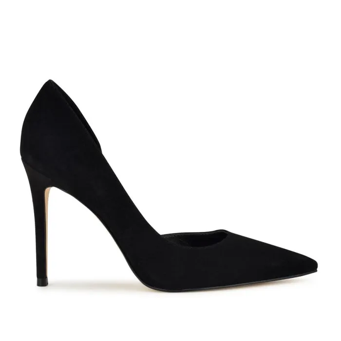 Folowe D039Orsay Pointy Toe Pumps Black Suede Women Nine West Heels