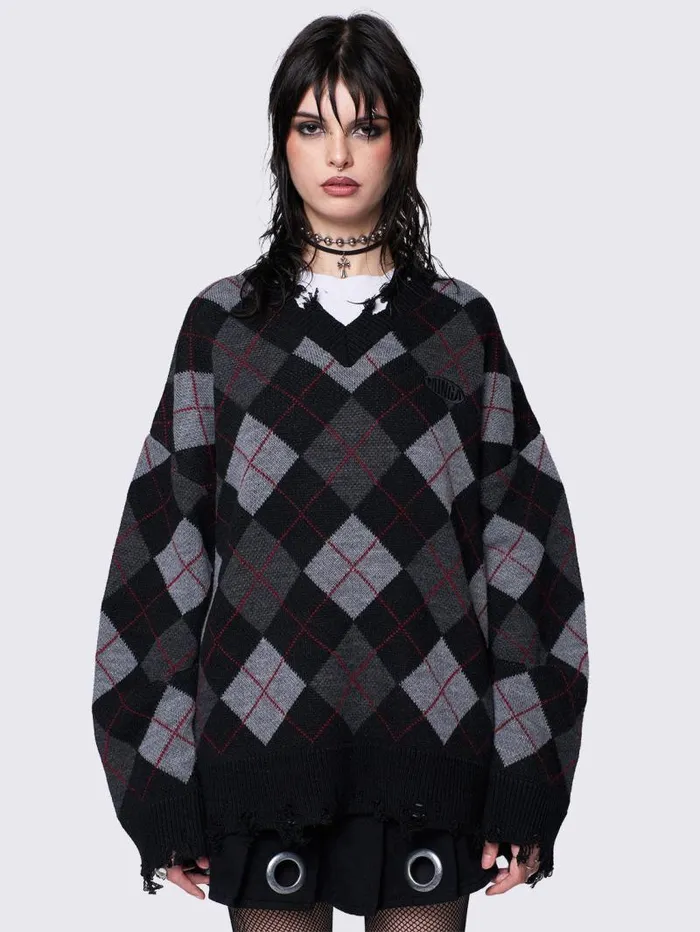 Frank Argyle Sweater Women Minga London Knitwear