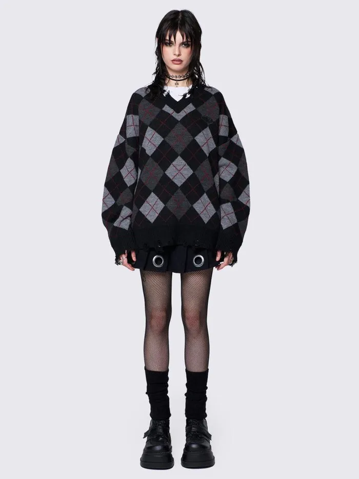 Frank Argyle Sweater Women Minga London Knitwear