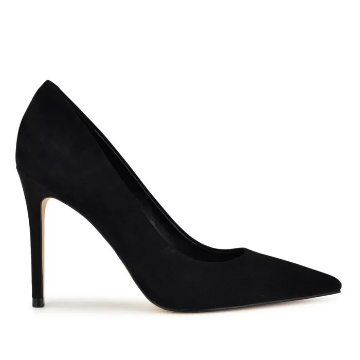 Fresh Pointy Toe Pumps Black Suede Women Nine West Heels