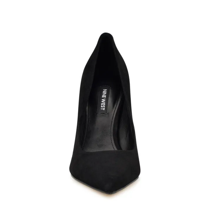 Fresh Pointy Toe Pumps Black Suede Women Nine West Heels