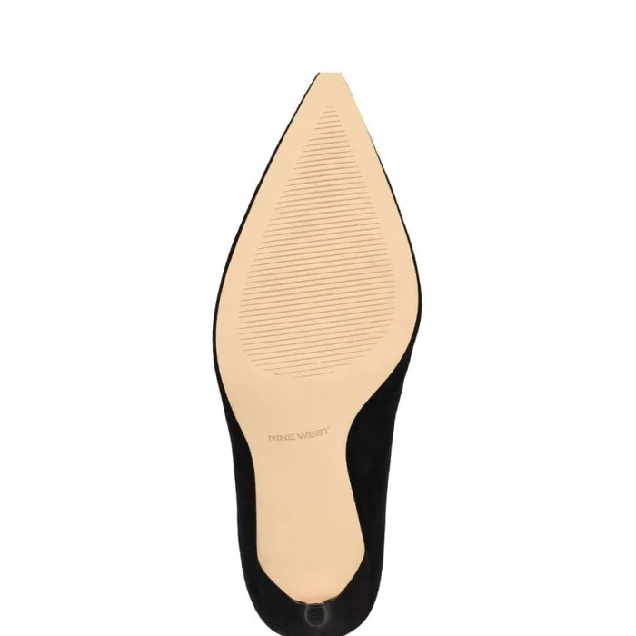 Fresh Pointy Toe Pumps Black Suede Women Nine West Heels