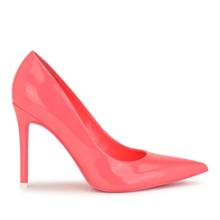 Fresh Pointy Toe Pumps Neon Pink Patent Women Nine West Heels