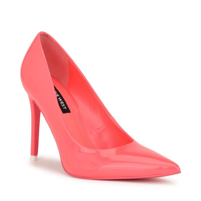 Fresh Pointy Toe Pumps Neon Pink Patent Women Nine West Heels Fresh Pointy Toe Pumps Neon Pink Patent Women Nine West Heels