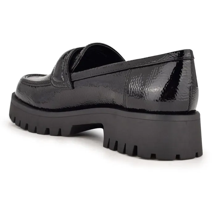 Garren Lug Sole Loafers Black Women Nine West Flats