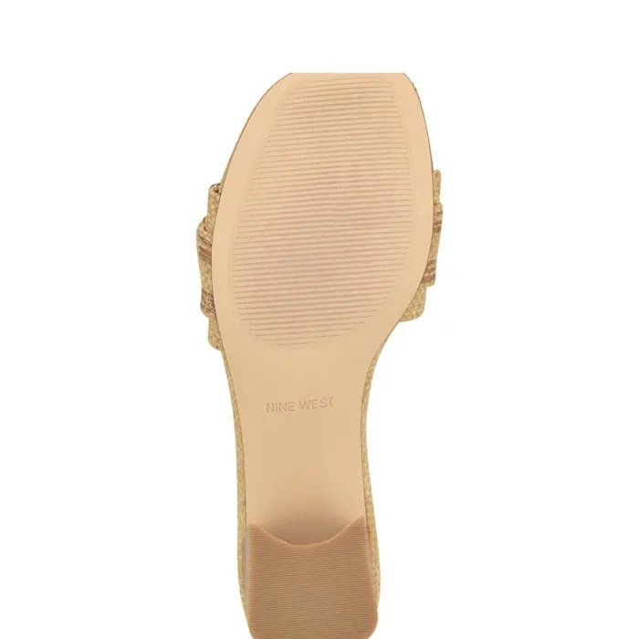 Garta Buckle Slide Sandals Light Natural Raffia Women Nine West Sandals Garta Buckle Slide Sandals Light Natural Raffia Women Nine West Sandals