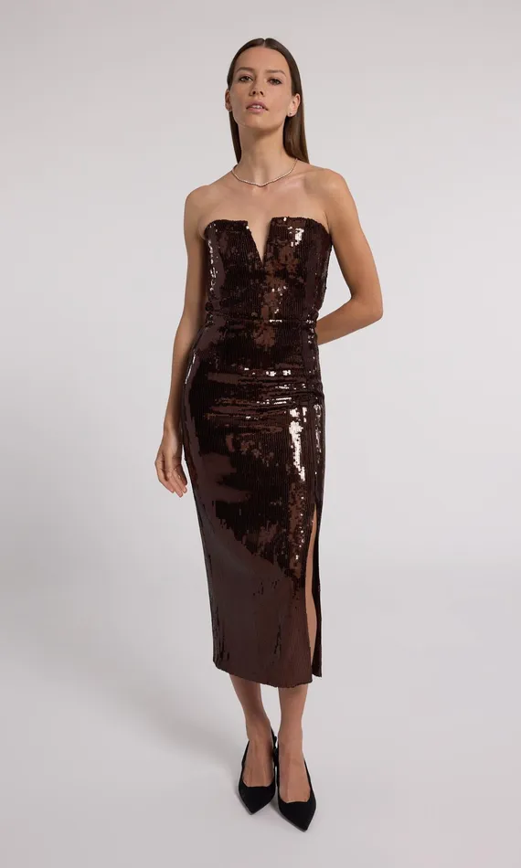 Generation Love Clothing Dresses Blaine Sequin Dress Brown 8211 Women