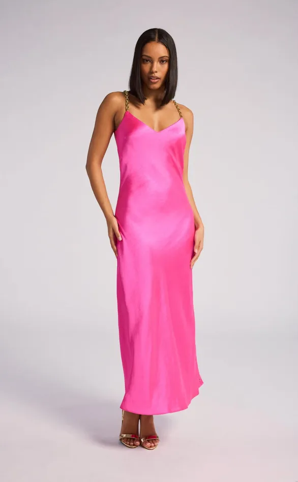 Generation Love Clothing Dresses Monica Satin Maxi Dress Hot Pink 8211 Women