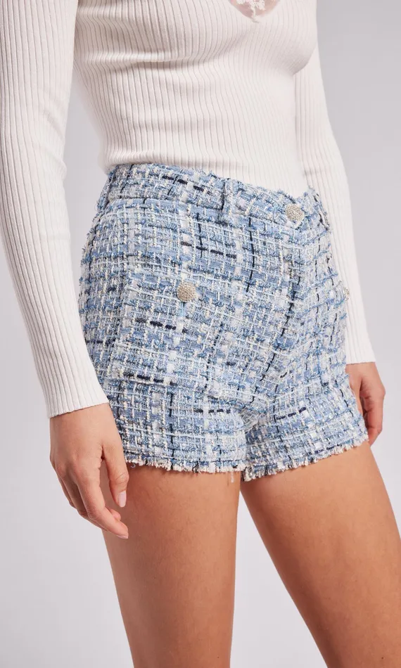Generation Love Clothing Shorts Diaz Tweed Shorts Mixed Blue 8211 Women