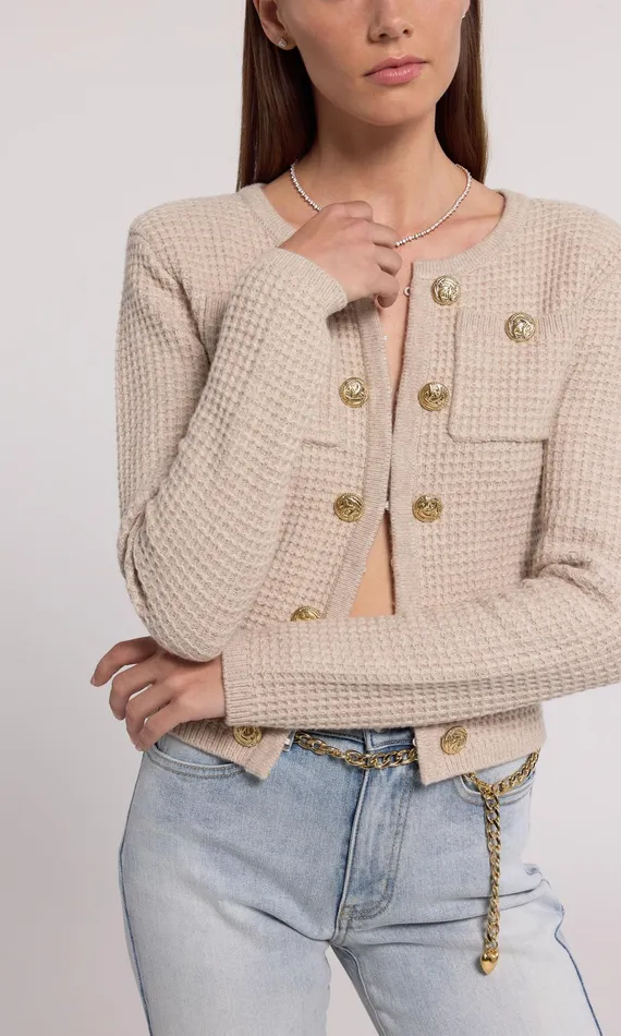 Generation Love Clothing Sweaters and Sweatshirts Cypress Knit Cardigan Heather Oatmeal 8211 Women