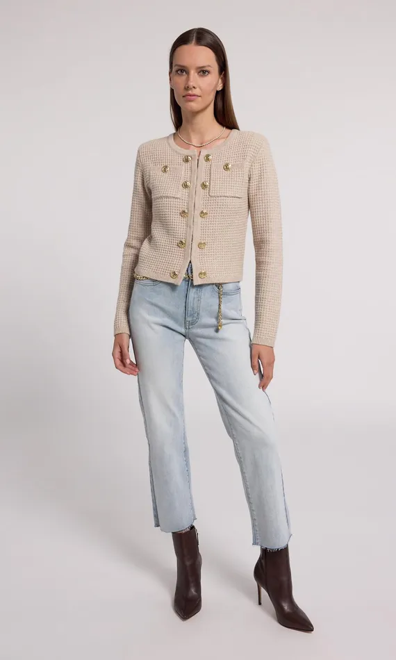 Generation Love Clothing Sweaters and Sweatshirts Cypress Knit Cardigan Heather Oatmeal 8211 Women