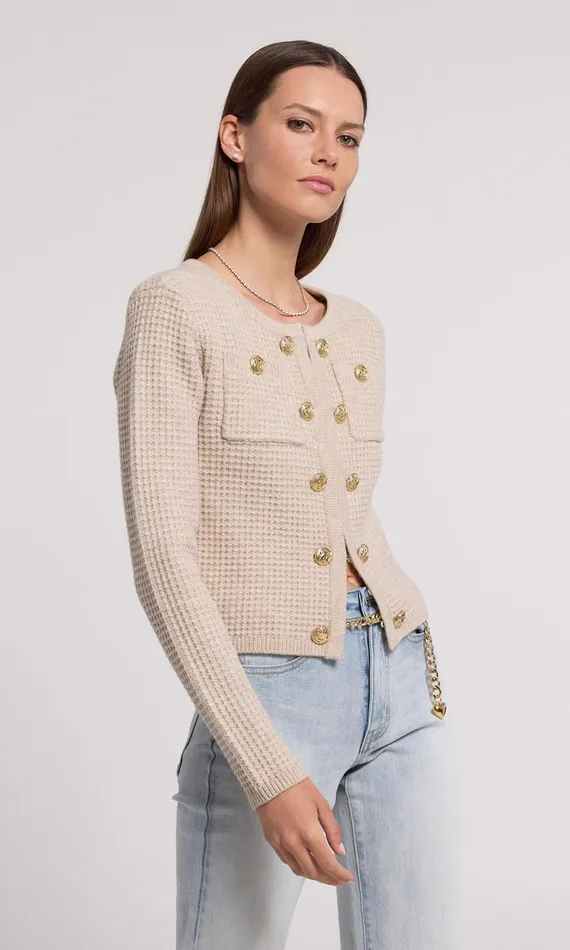 Generation Love Clothing Sweaters and Sweatshirts Cypress Knit Cardigan Heather Oatmeal 8211 Women