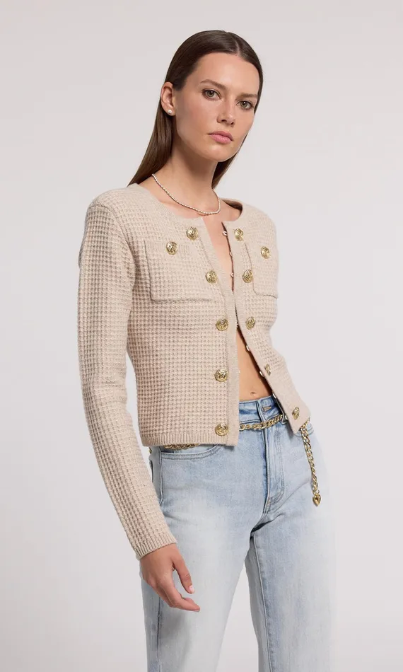 Generation Love Clothing Sweaters and Sweatshirts Cypress Knit Cardigan Heather Oatmeal 8211 Women