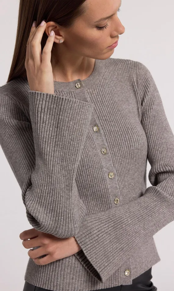 Generation Love Clothing Sweaters and Sweatshirts Dua Cardigan Heather Grey 8211 Women