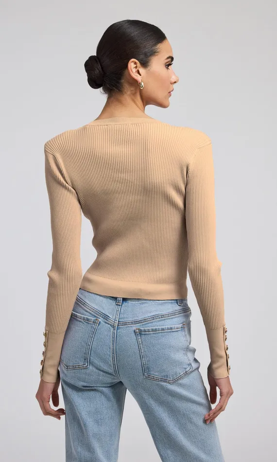 Generation Love Clothing Sweaters and Sweatshirts Pennie Rib Cardigan Camel 8211 Women