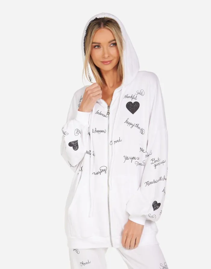 Georgina Happy Thoughts White Women Lauren Moshi Hoodies