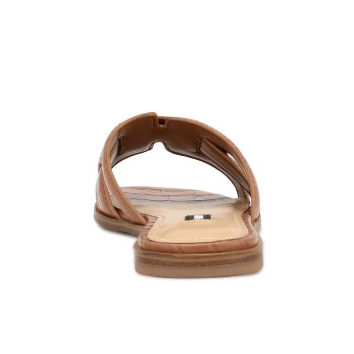 Germani Flat Slide Sandals Brown Women Nine West Sandals