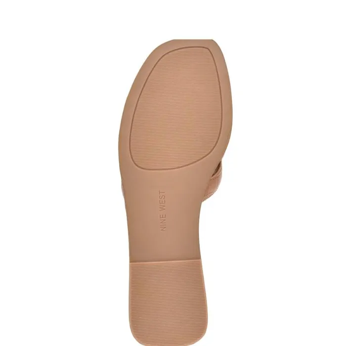 Germani Flat Slide Sandals Brown Women Nine West Sandals