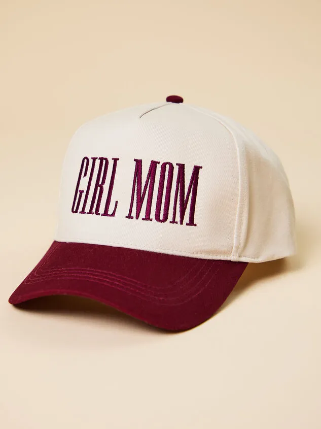 Girl Mom Embroidered Hat Burgundy GirlBoyWomen Altar039d State Headwear