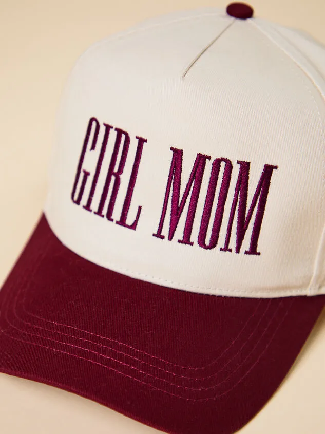 Girl Mom Embroidered Hat Burgundy GirlBoyWomen Altar039d State Headwear