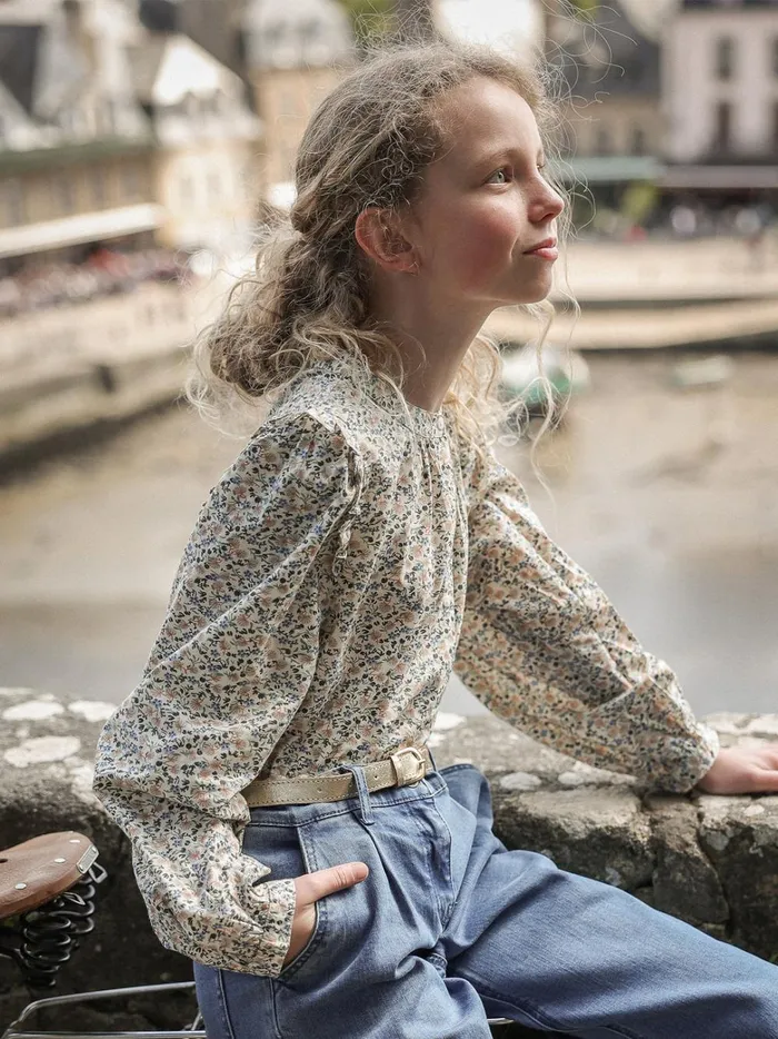 Girls Clothing Cyrillus Daisy Print Shirt Imp Daisy