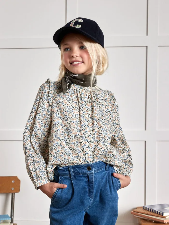 Girls Clothing Cyrillus Daisy Print Shirt Imp Daisy