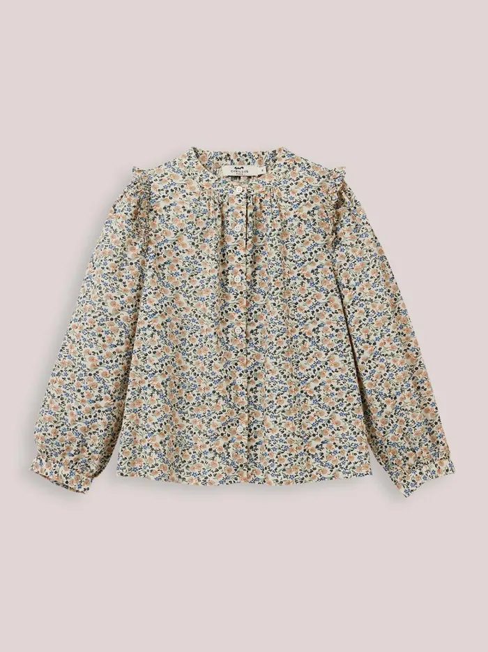 Girls Clothing Cyrillus Daisy Print Shirt Imp Daisy